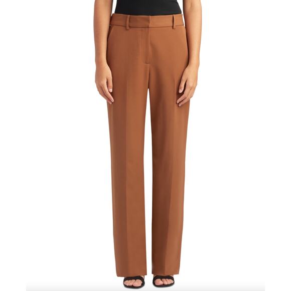 Straight Leg Pants Trouser Brown Orange Juniors' Medium Minimalist Academia Work - Picture 1 of 5